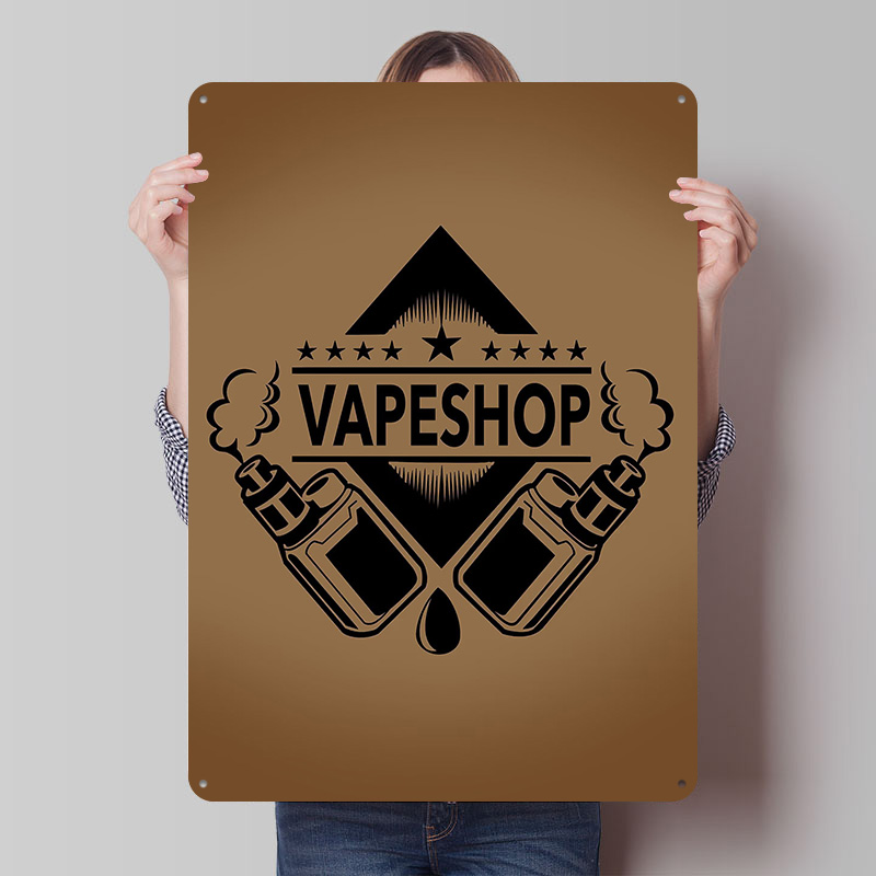 Retro Gaming Shops - Vape Shop Logo Blik Posters Aanpasbare