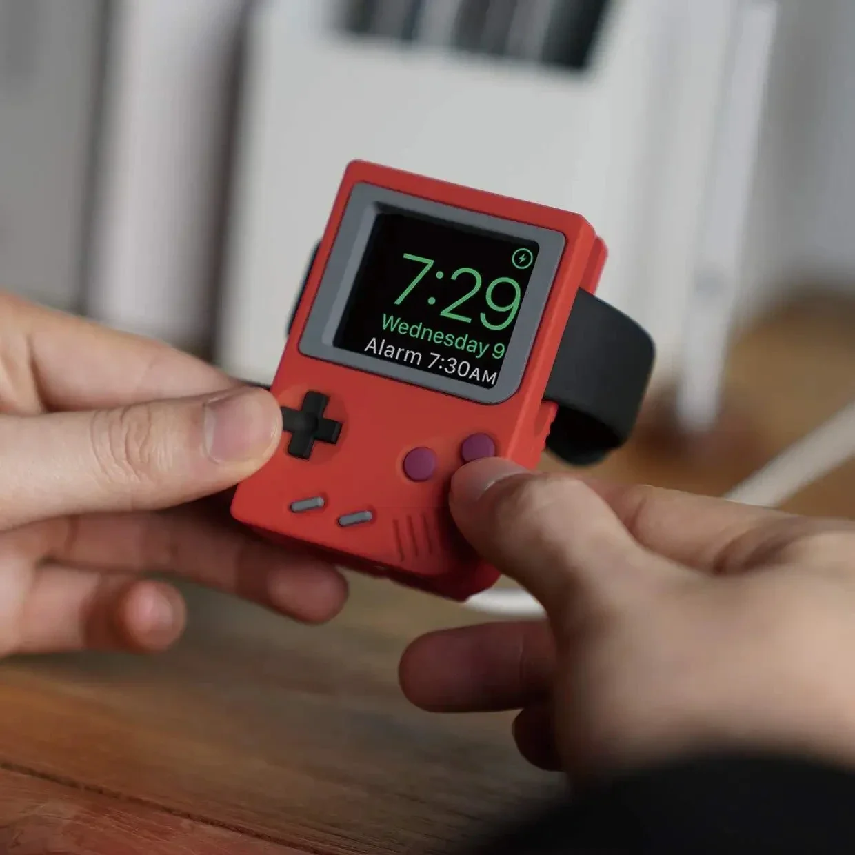 Retro Gaming Design - Siliconen houder voor Apple Watch oplader,