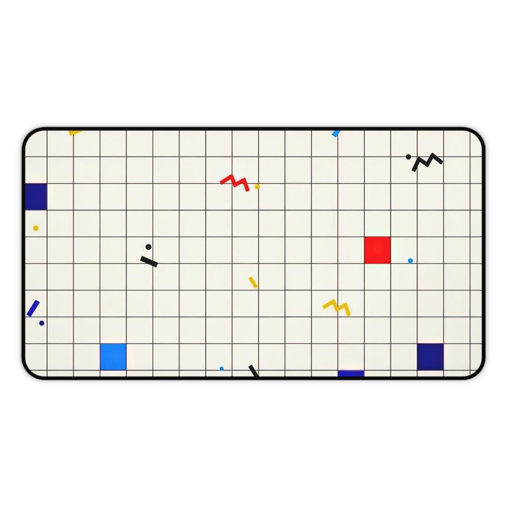 Retro Gaming Design - Retro Geometrische Grid Bureaumat Muismat Memphis